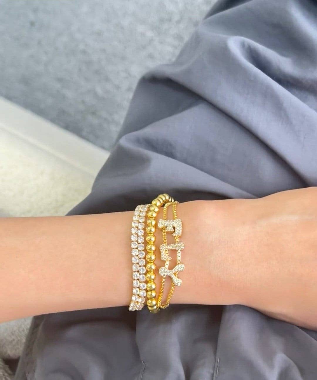 ZEN&CO Studio - Wholesale Charm/Dangle Bracelet - INDIE Personalized Nameplate charm bracelet,  Sterling Silver, 18K Gold Plated, Freshwater Pearl, Nature Stone3