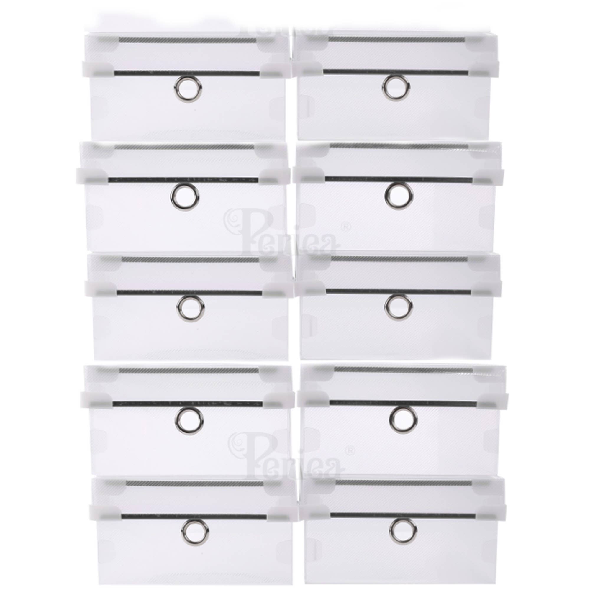 Periea - Wholesale Shoe Rack - Womens Metal Frame Clear Plastic Shoe Boxes0