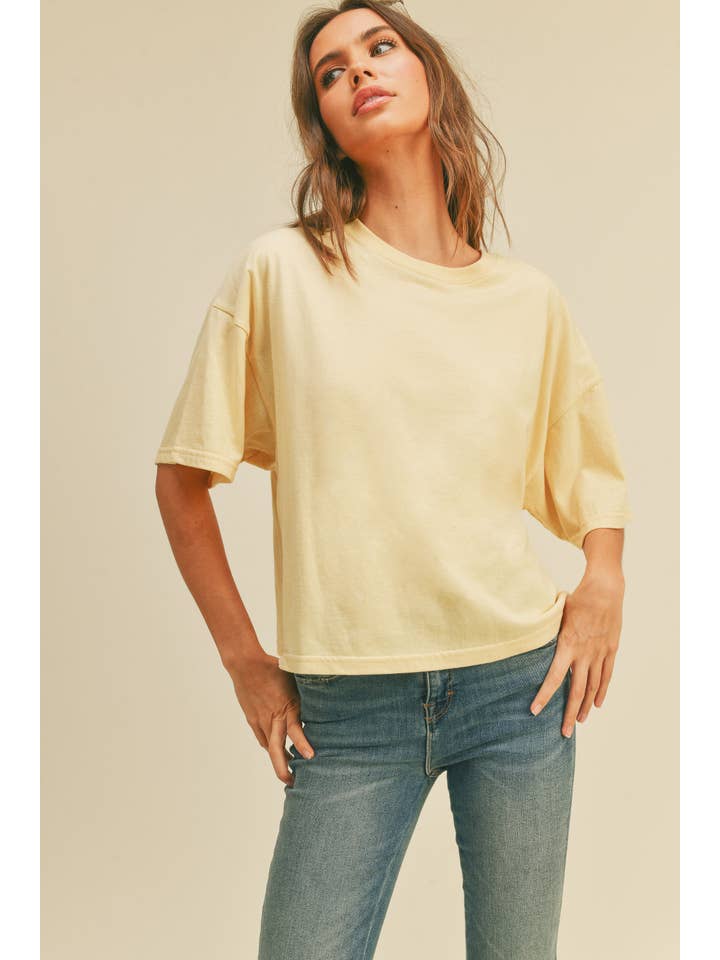 Honestee - Wholesale T-Shirt (Graphic) - Women's - Blank Long Cropped Short Sleeve T-Shirt