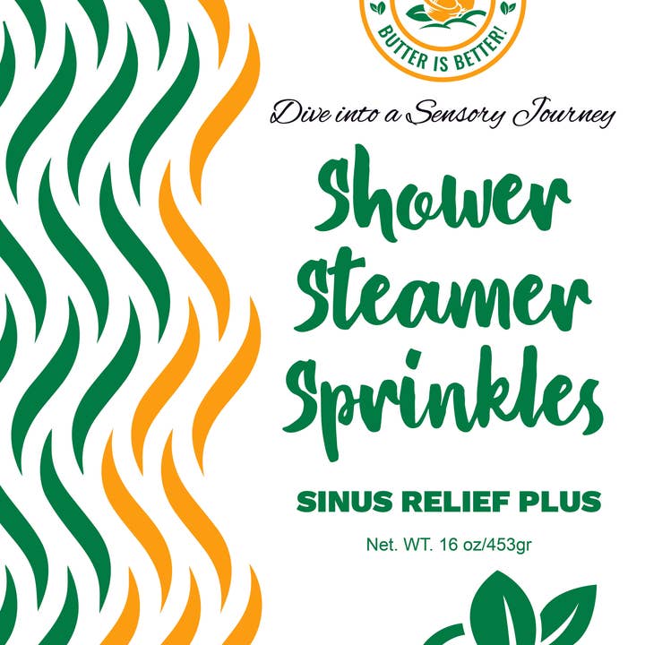 Sinus Relief Plus: Camphor, Eucalyptus, Mint, and Menthol Shower Sprinkles for wholesale by Shea Butter Heaven