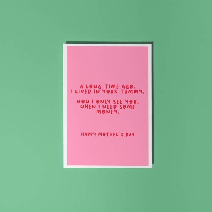 Funny Mothers Day Card | Pink Mothers Day Card with Envelope for wholesale by The Happy Badger