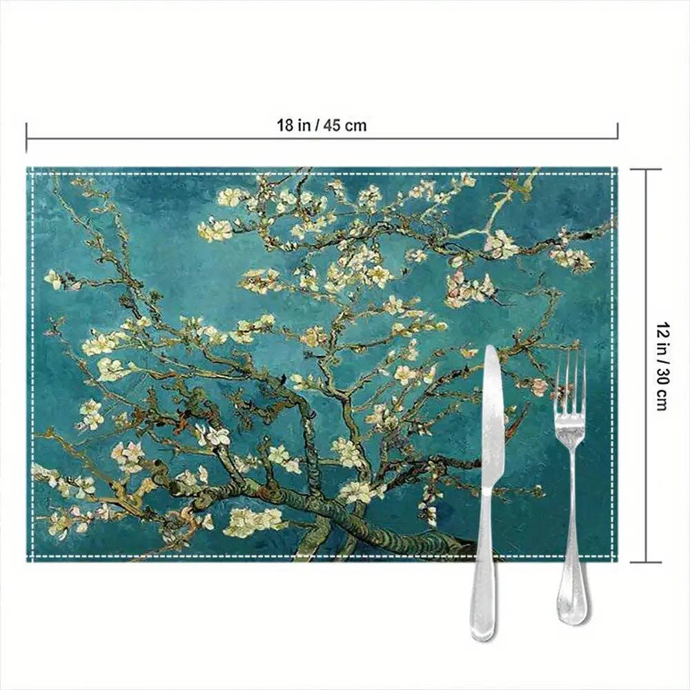 Huis Van Merken - Wholesale Placemat - 4pcs Vincent Van Gogh Almond Blossoms Design Place Mats3
