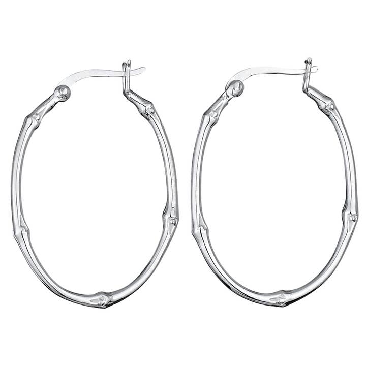 Bamboo Sterling Silver Hoop Earrings for wholesale by Tiger Mountain Jewelry