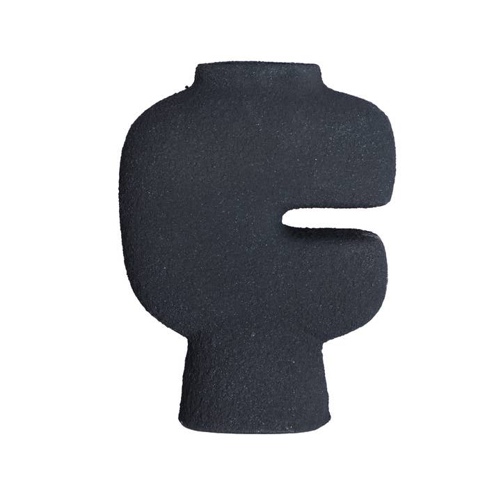 Contemporary Niveo vase in black resin for wholesale by Kodu