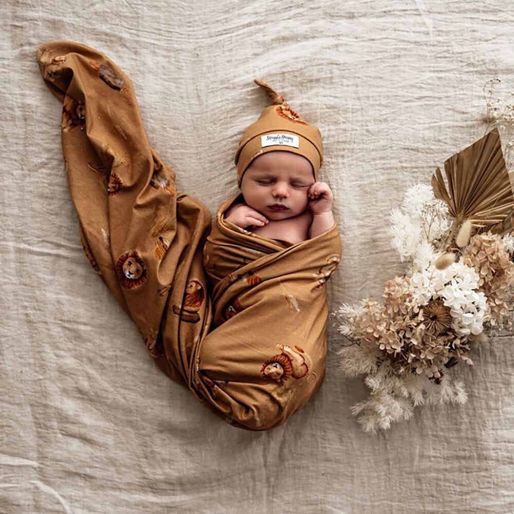 Snuggle Hunny - Wholesale Swaddle Set - Baby - Roar Baby Jersey Wrap & Beanie Set5