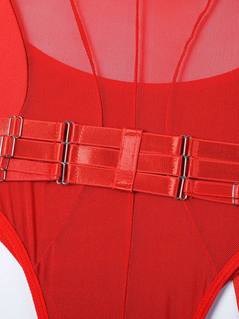 Tourtiwi - Wholesale Lingerie Bodysuit - Women's - Sexy Mesh Halter Lingerie Bodysuit30