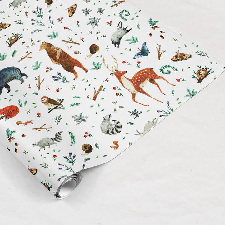 Wildship Studio - Wholesale Wrapping Paper Roll - Woodland Animals Gift Wrap4