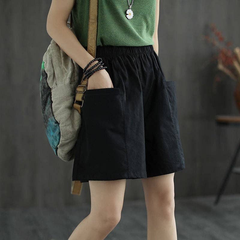 FurDecoration - Wholesale Shorts - Women's - Wide Leg Relaxed Fit Work Shorts with Loose and Comfortable Design0