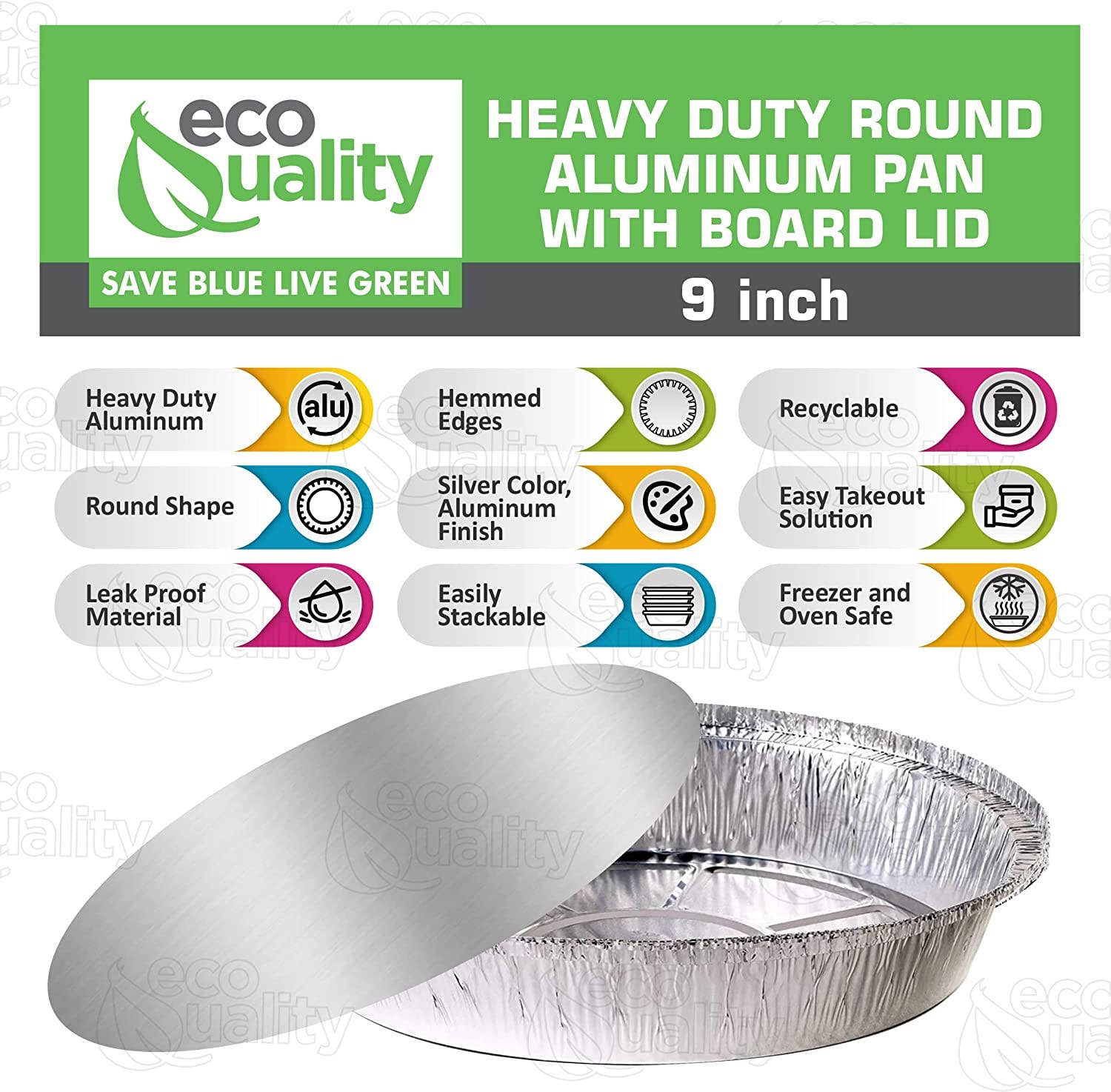 EcoQuality - Wholesale Disposable Plate - 9" Disposable Round Aluminum Foil Food Pans2