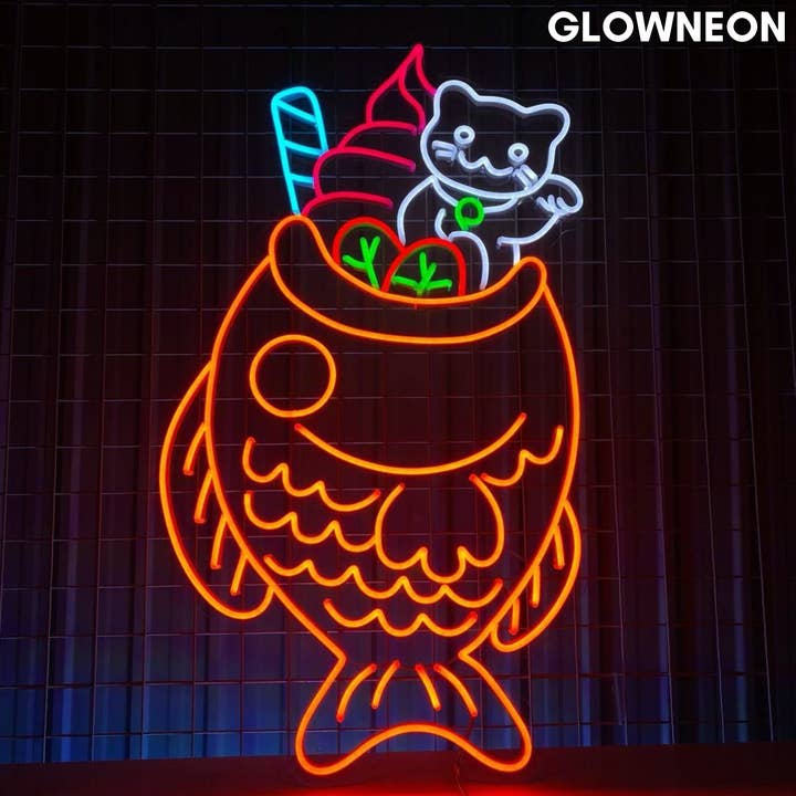 Glow Neon - Wholesale Neon Sign - Taiyaki Neon Sign, Ice Cream Led Sign, Taiyaki Store Decor