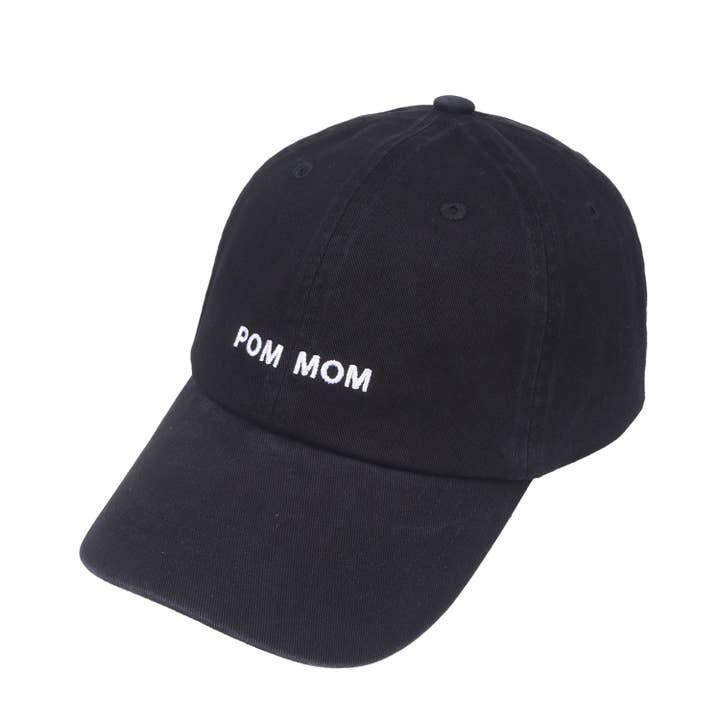 Black HatPhile Pom Mom Adjustable Baseball Cap – The Perfect Gift for Proud Pomeranian Lovers for wholesale on Faire1
