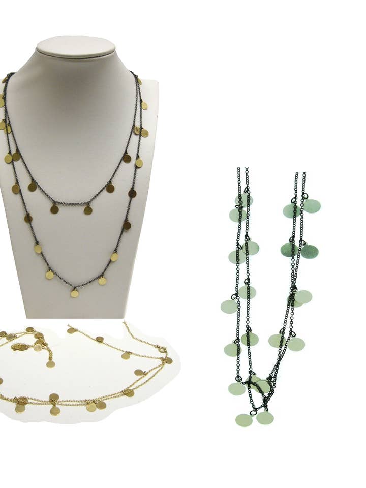 Mini Discs on the Chain Long Necklace for wholesale by D LINE