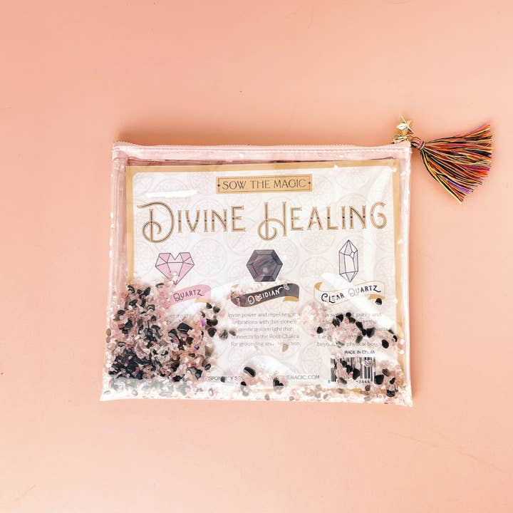 Sow the Magic - Wholesale Makeup/Cosmetic Bag - Divine Healing Crystal Gemstone Cosmetic Bag2