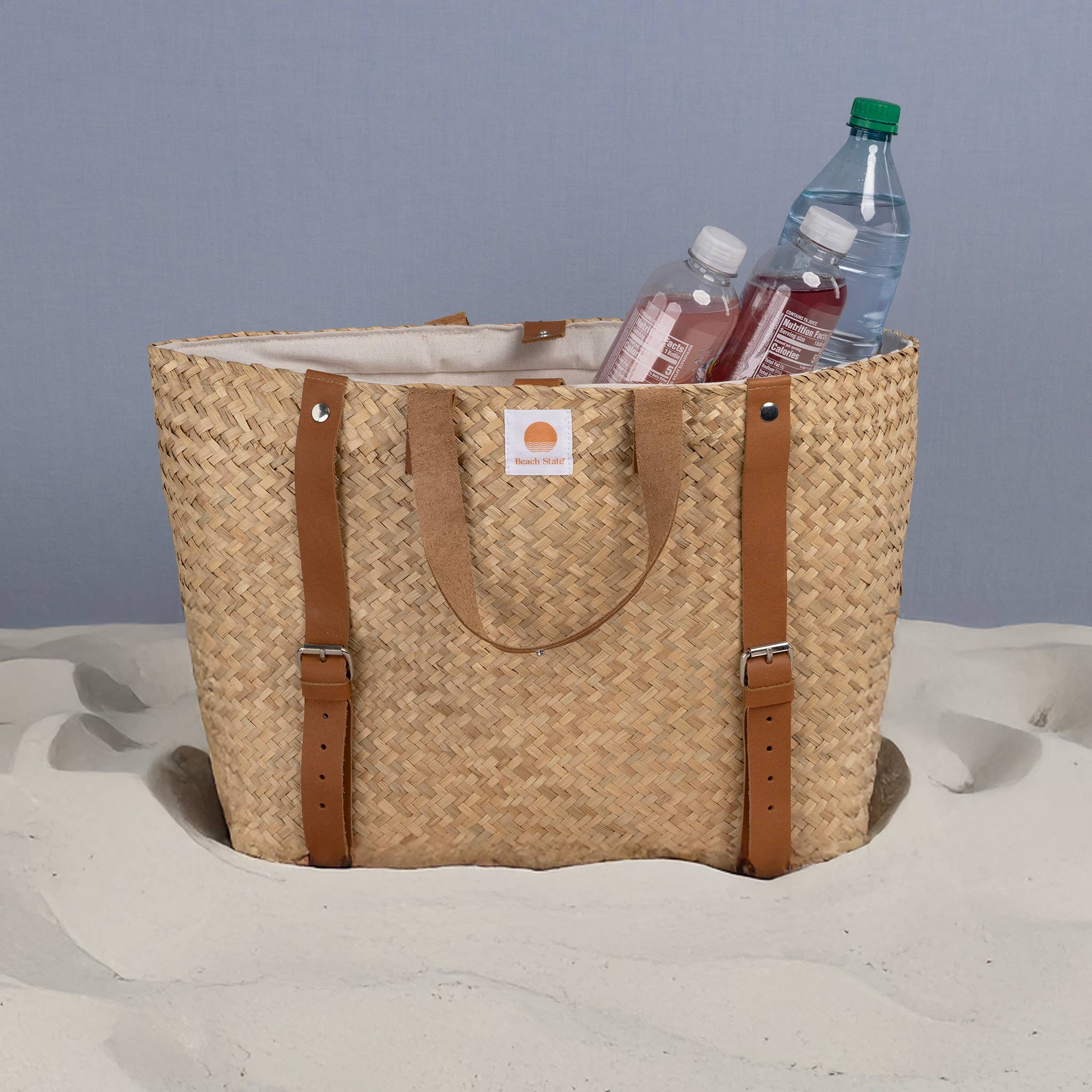 Picnic Time Family of Brands - Wholesale Cooler/Cooler Bag - Hermosa Insulated Woven Seagrass Beach Cooler Bag3