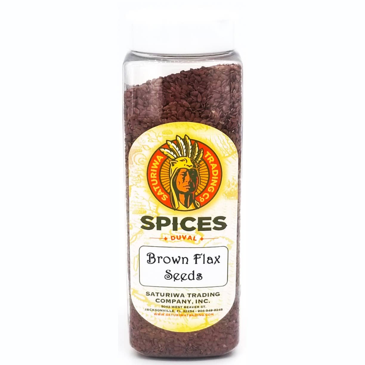 Saturiwa Trading Company - Wholesale Seeds/Kernels - Whole Brown Flax Seeds  21 oz Shaker0