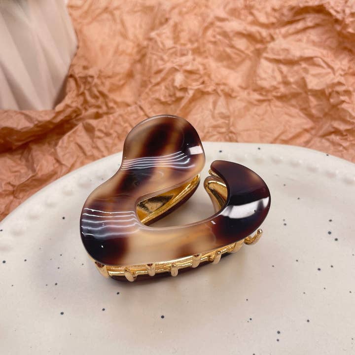 ACCITY - Wholesale Hair Clip - Women's - Irregular Acetate Metal Hair Claw - Chic Mid Clip_CWAHA05623