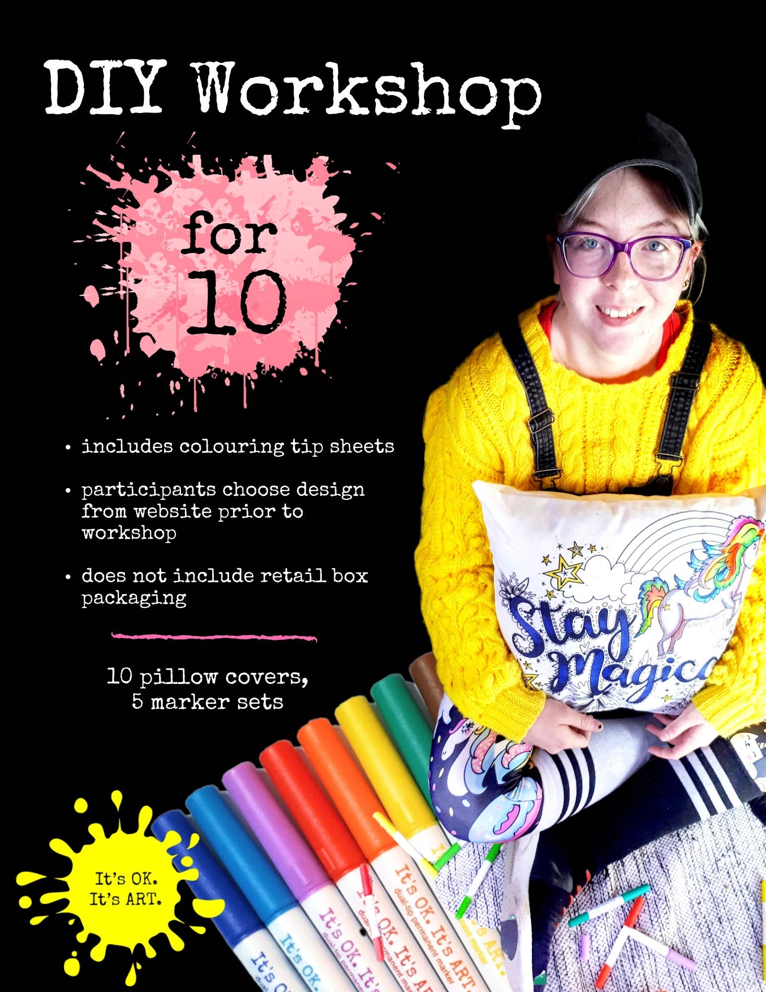 It's OK. It's ART. - Wholesale DIY Craft Kit - DIY Workshop Packages (for  6, 8, or 10 Participants)7