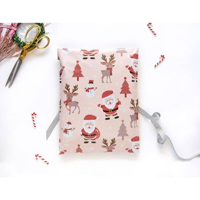Santa Christmas Poly Mailers 10x13 for wholesale by Lucky Avocado