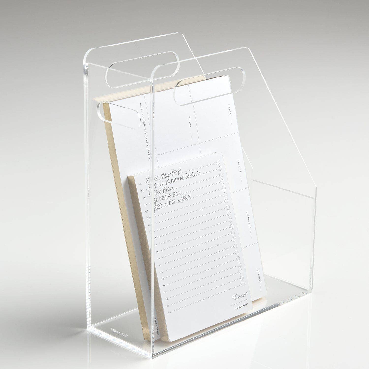 russell+hazel - Wholesale Magazine Rack - Fine Line Acrylic Magazine File - 4" x 10" x 12" File Holder1