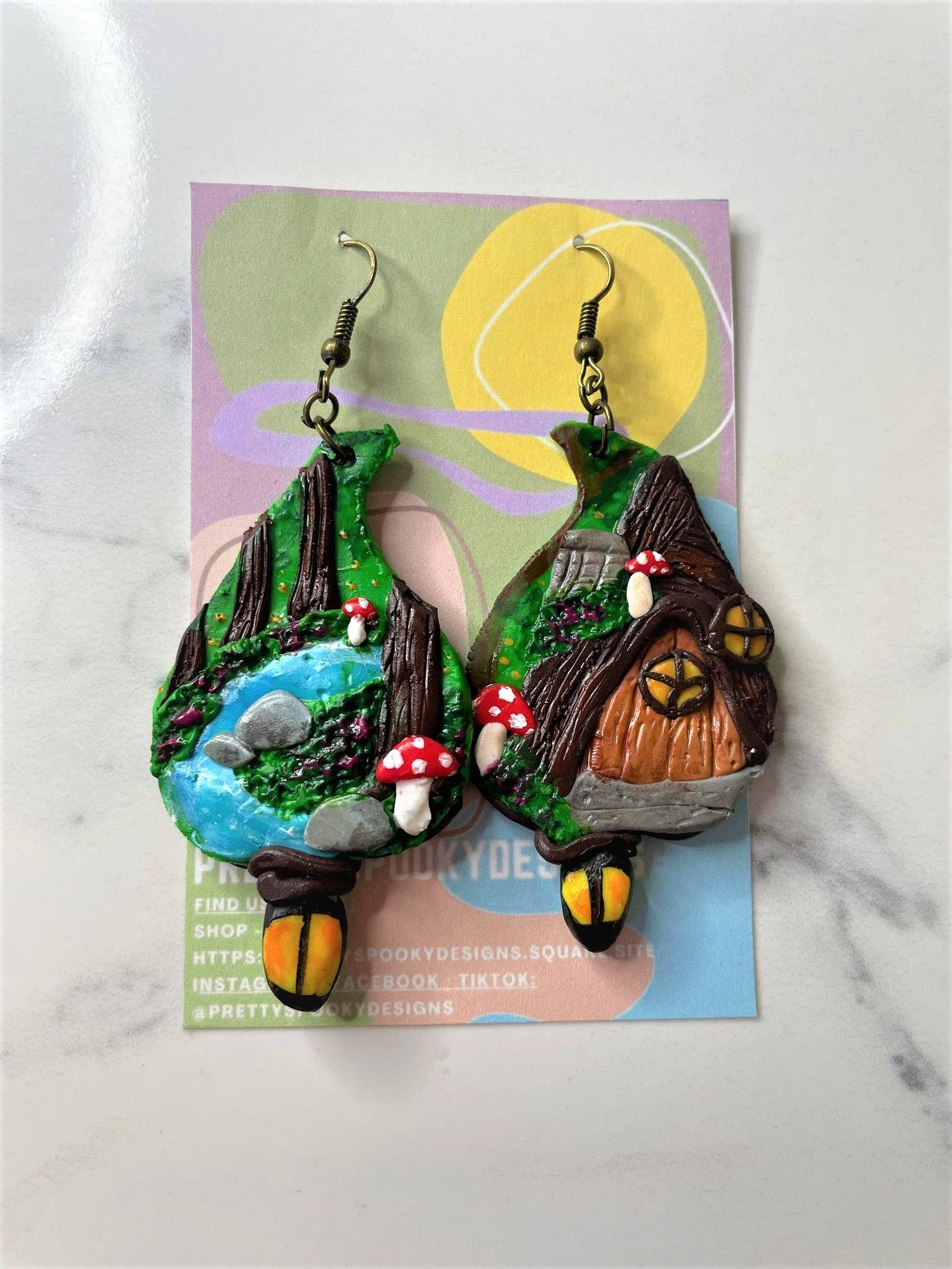 PrettySpookyDesigns – Engroshandel Hængeøreringe og creoløreringe – Polymer ler øreringe - Eventyr | cottagecore smykker2