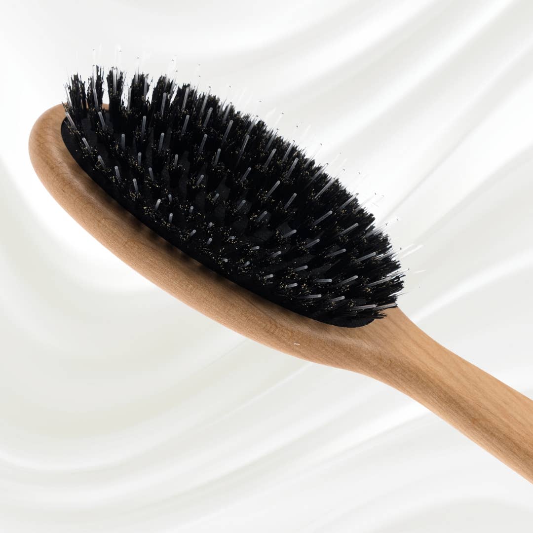 Koh-I-Noor - Vente Peigne/brosse à cheveux - Brosse pneumatique Legno avec poils de sanglier et picots en nylon, grande3