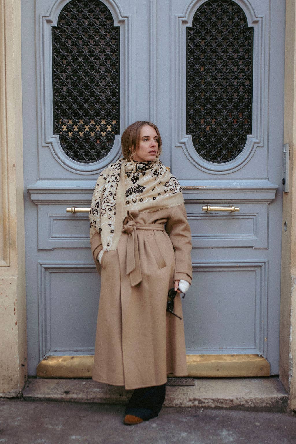 Maison Lecomte Flament - Wholesale Scarf - Women's - Beige cash FW24/25 scarf bandana5