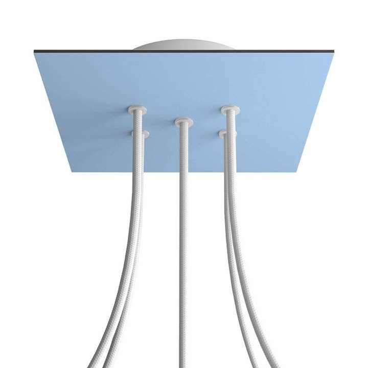 Rose-One firkantet roset, 200 mm med 5 huller og 4 sidehuller for engroshandel hos LIGHTINUP S.R.L.