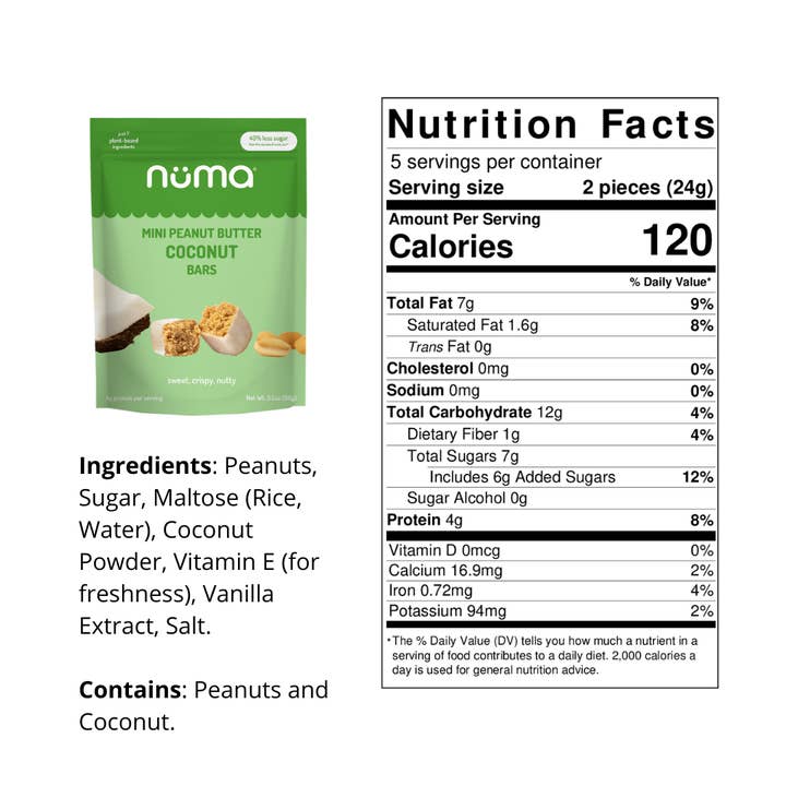 Numa Foods - Wholesale Snack Bar - Mini Peanut Butter Coconut Bars5