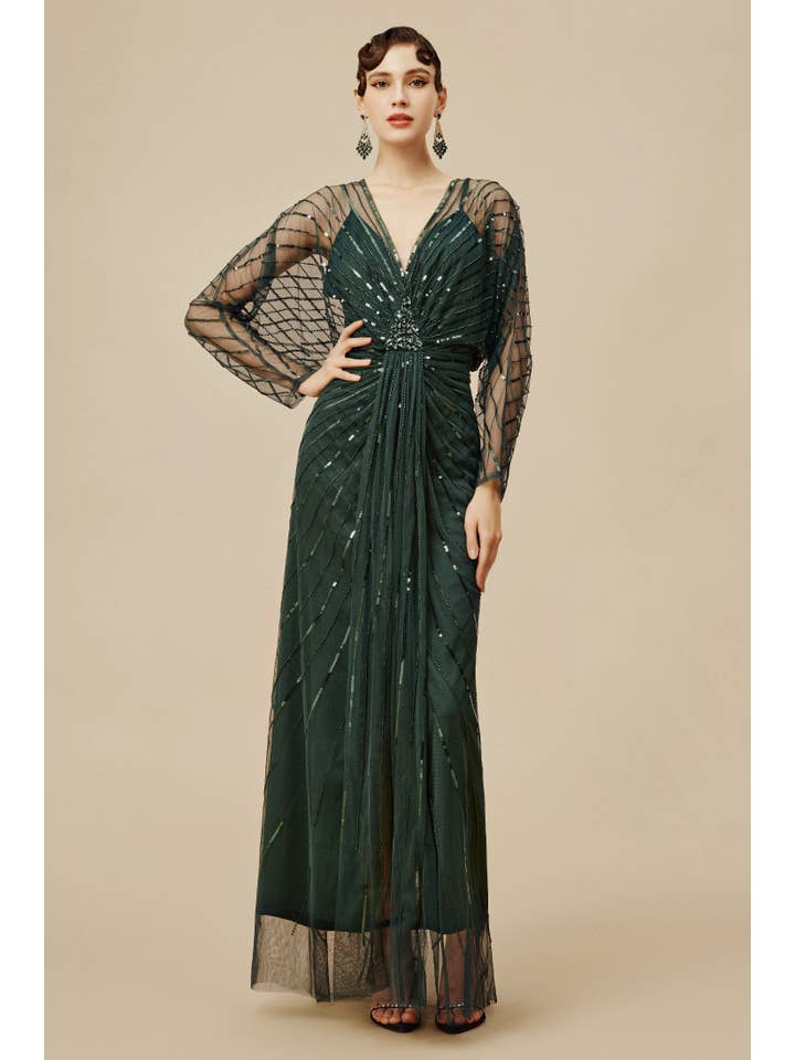 BABEYOND - Vente Robe de soirée – femme - Robe de soirée grande taille Zouzou ornée de cristaux6