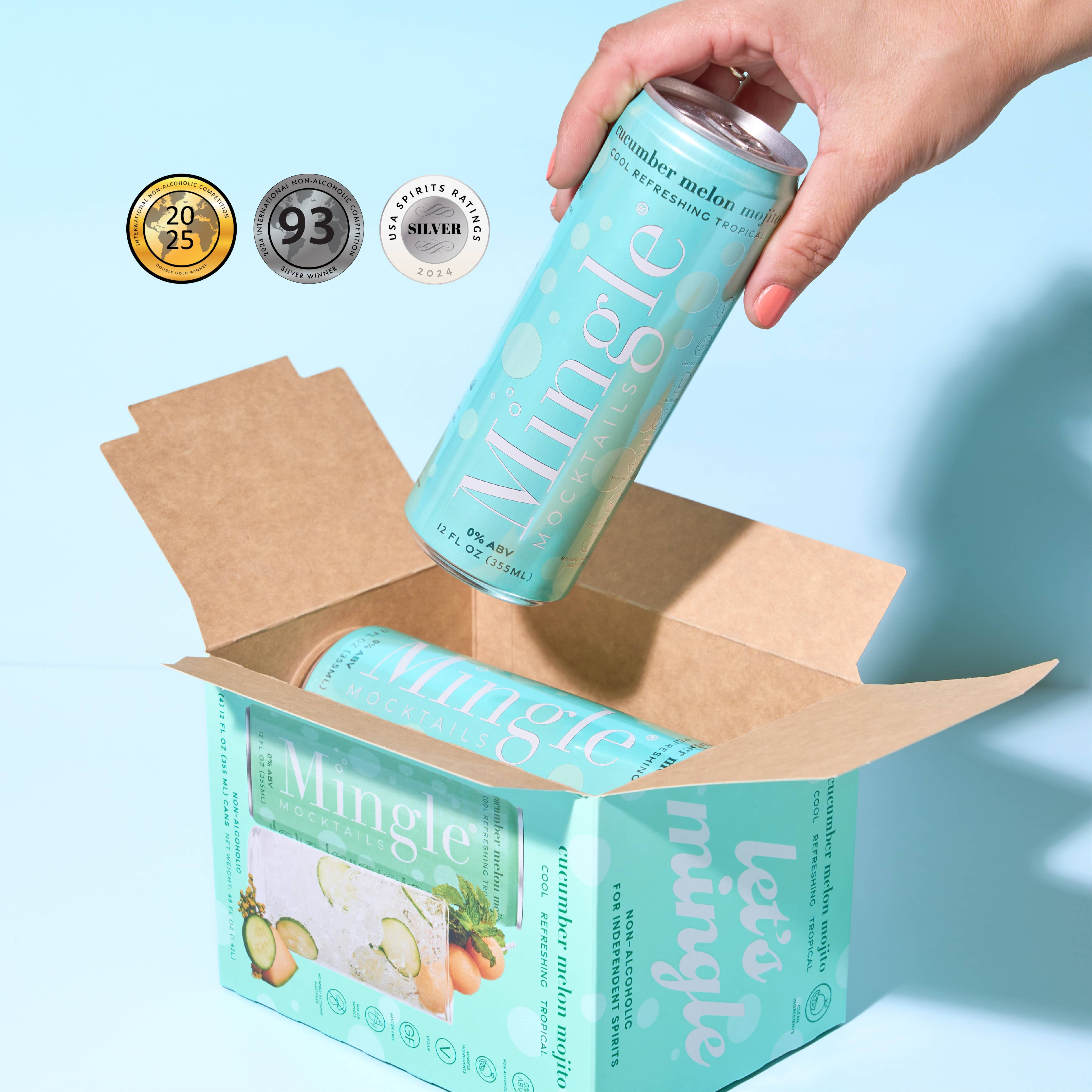 Mingle Mocktails - Wholesale Non-Alcoholic Aperitif/Mocktail - Cucumber Melon Mojito Sparkling Mocktail (6 x 4pk)4