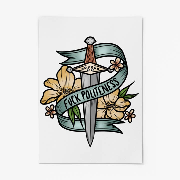 Fuck Politeness Print for wholesale by Luck and Lavender Studio