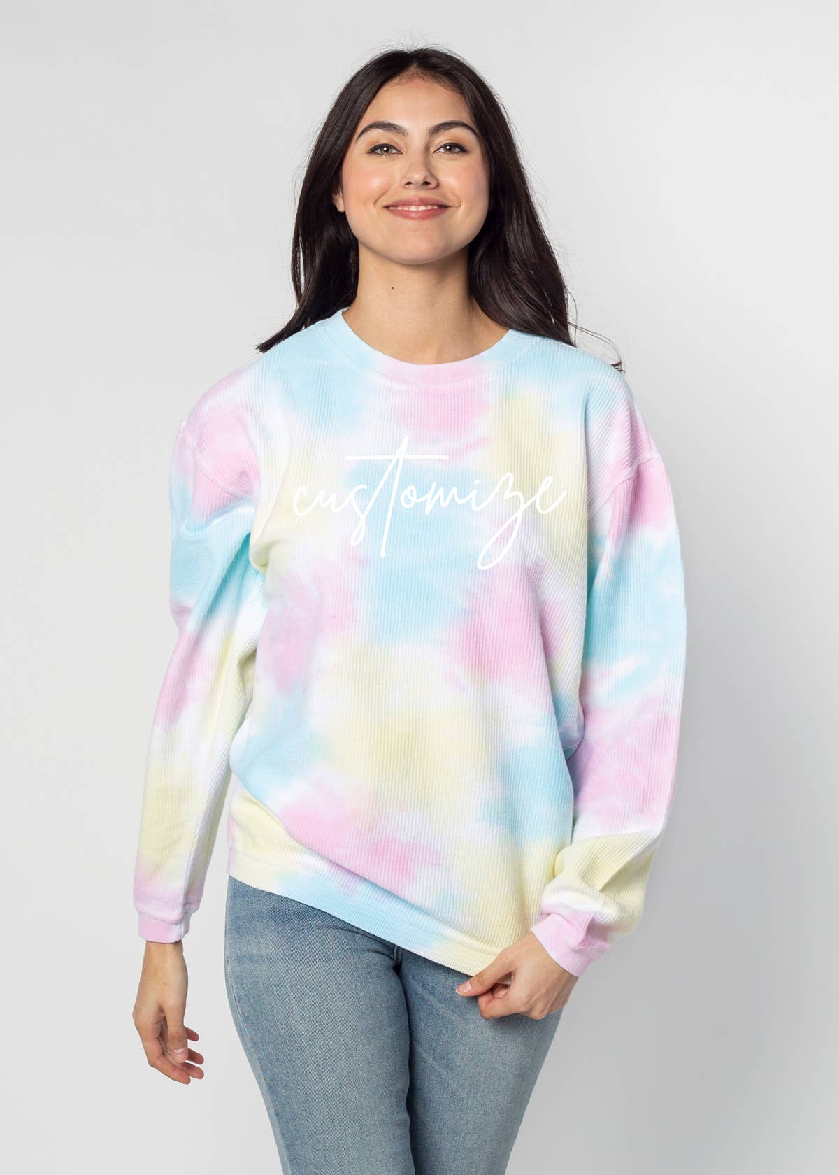 chicka-d - Venta al por mayor Sudadera estampada - Mujer - The Original Custom Graphic Corded Crew, escritura grande17