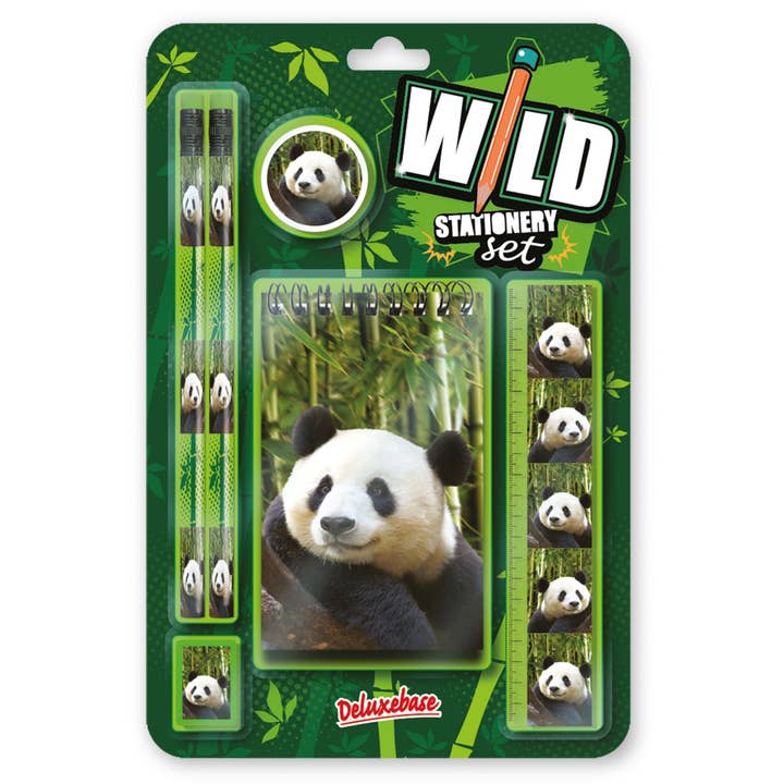 Wild Stationery Set - Panda for wholesale by Deluxebase