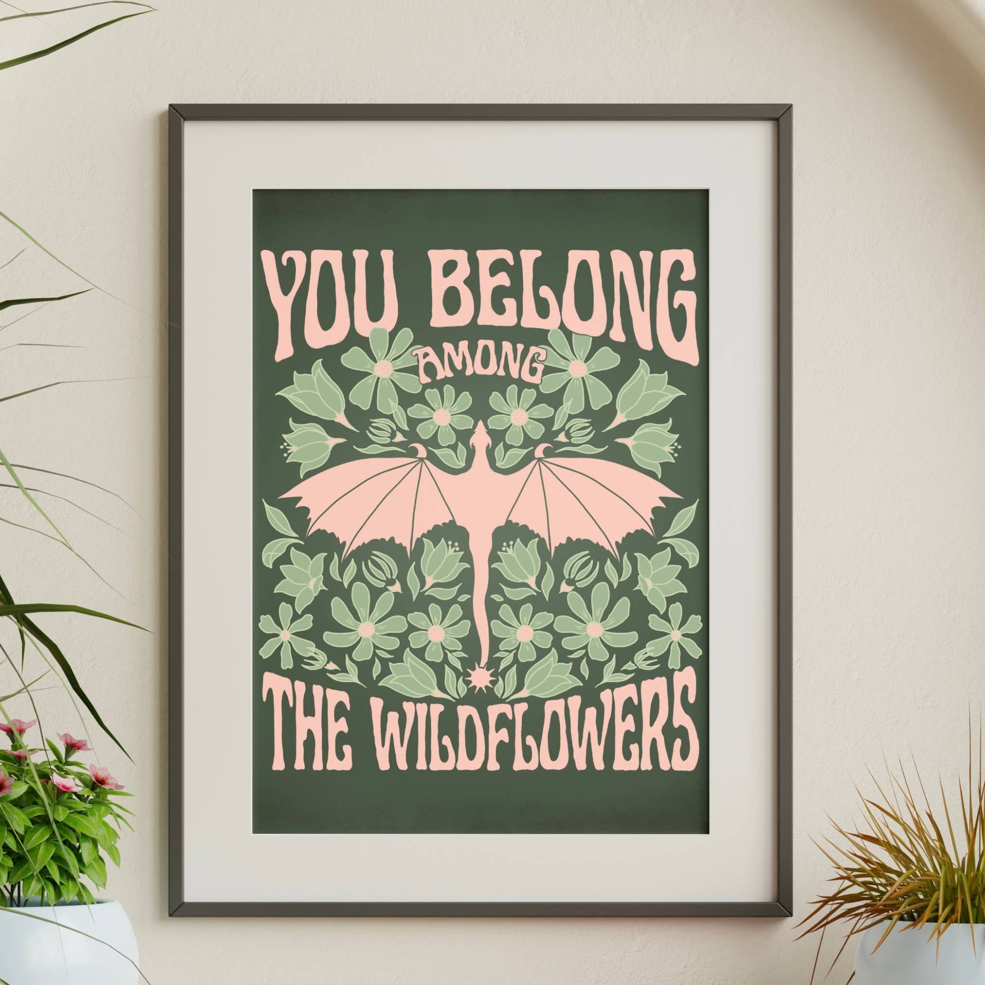 Well Read Babes - Wholesale Art Print - Throne of Glass Abraxos and Flowers Art Print Book Gift1