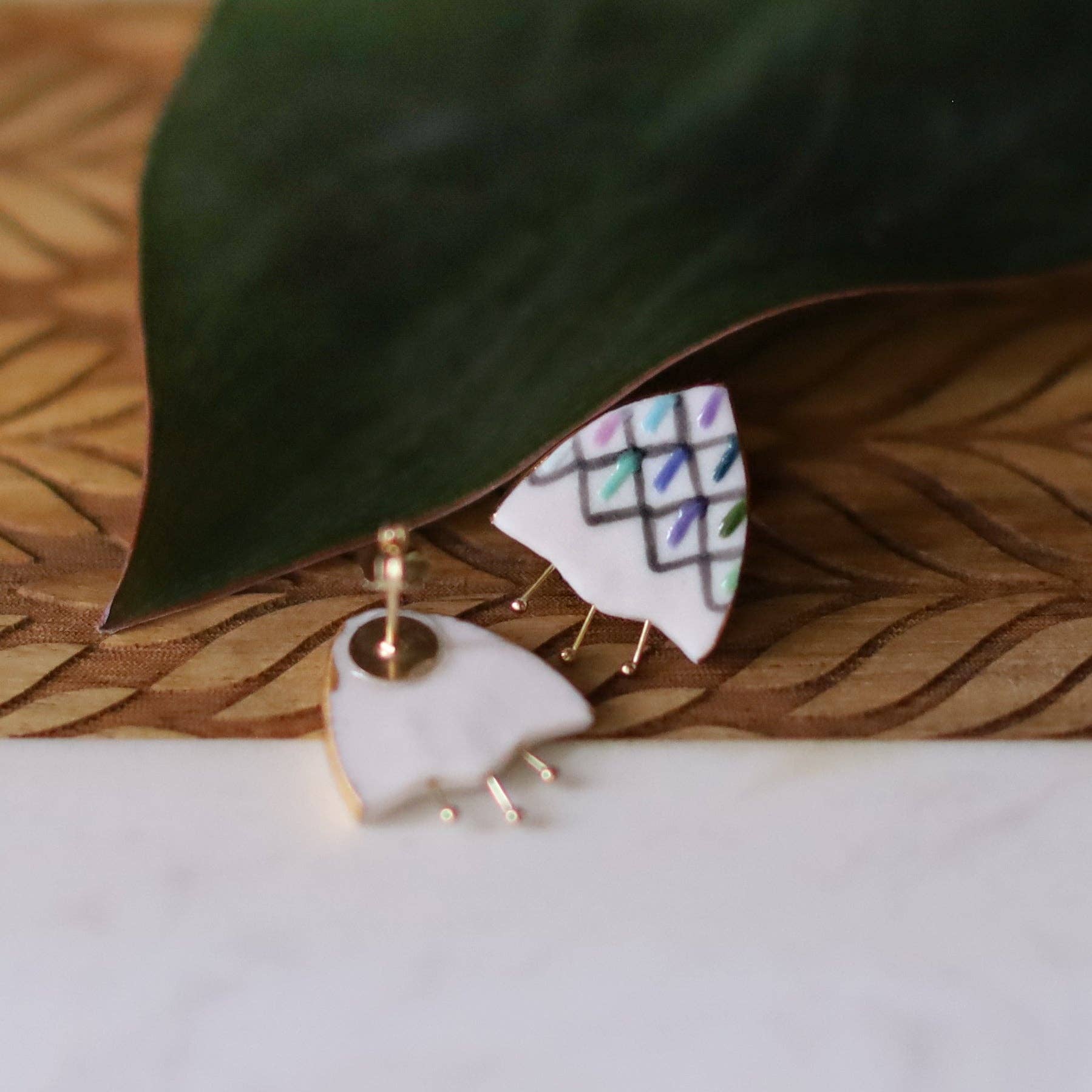 Remnant Studios - Wholesale Stud/Post Earrings - painted flower studs2