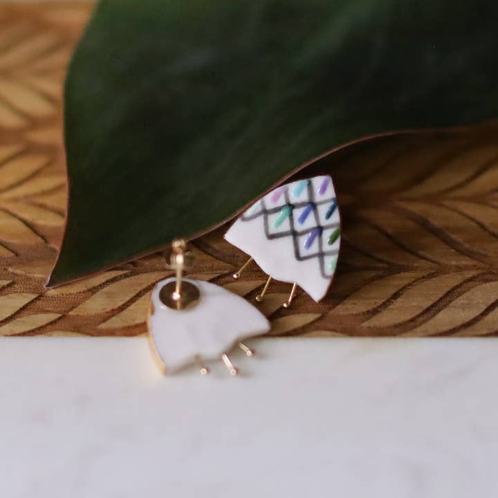 Remnant Studios - Wholesale Stud/Post Earrings - painted flower studs2