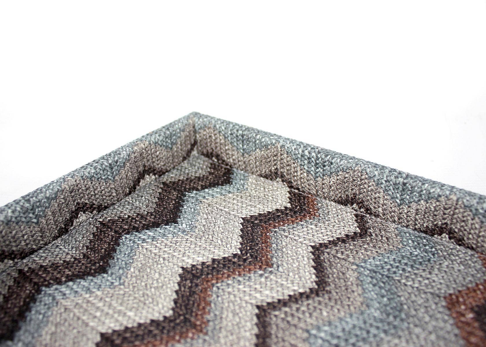 Signature Home Collection GmbH - Wholesale Decorative Tray - Rectangular synthetic leather zigzag gray cosmetic tray4