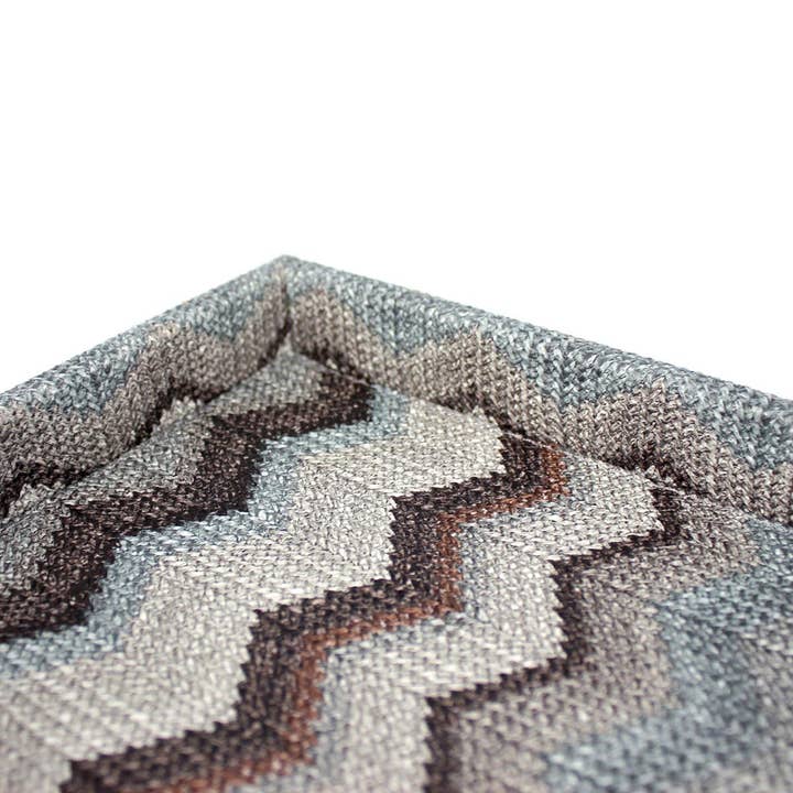 Signature Home Collection GmbH – wholesale Decorative tray – Rectangular synthetic leather zigzag gray cosmetic tray4