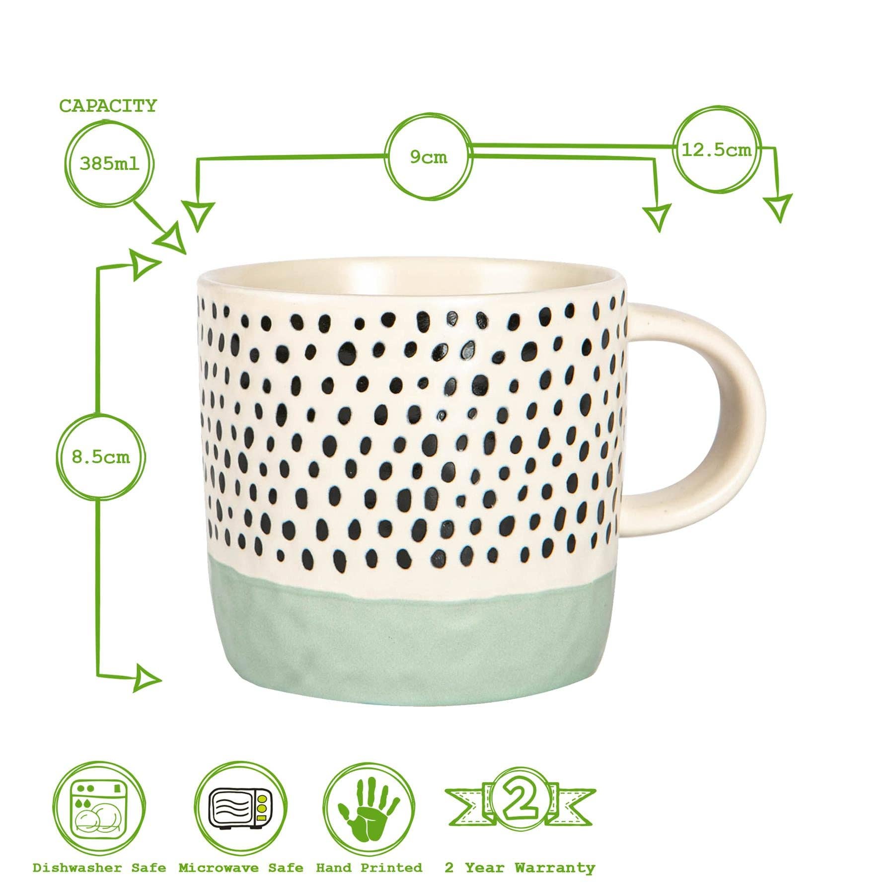 Rinkit Ltd – Großhandel Kaffeebecher – Nicola Spring Kaffeetasse mit Keramik-Tauchtechnik und Punkten – 385 ml – Blau4