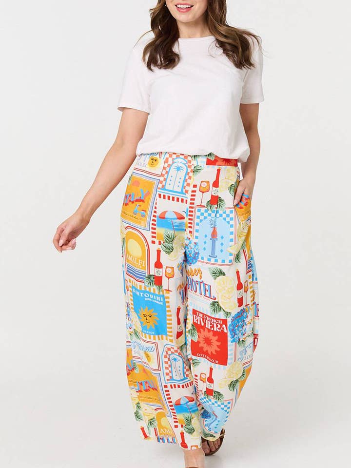 Patchworkmönstrade byxor med hög midja för wholesale av Stellalondon