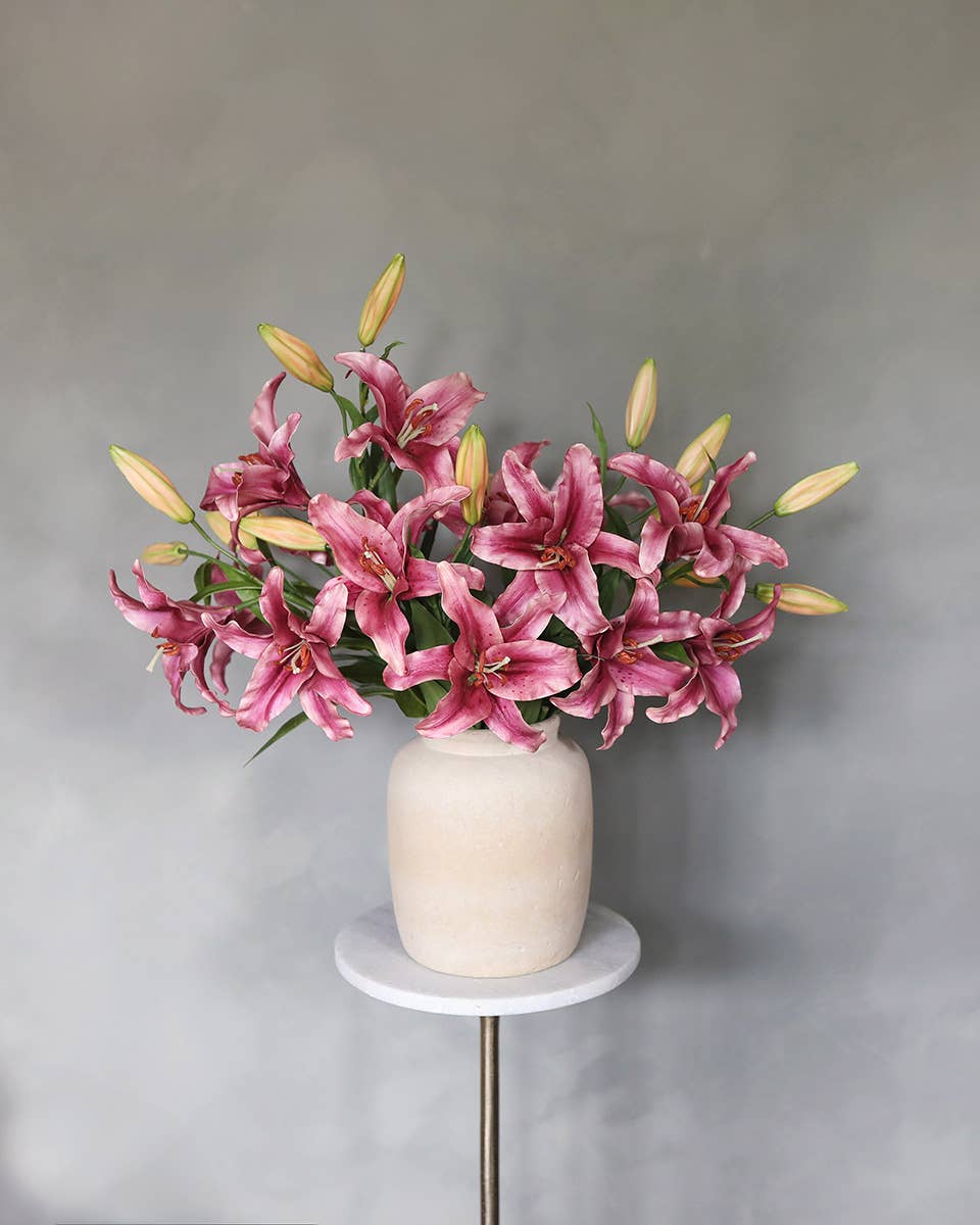 Prestige Botanicals - Wholesale Artificial Flowers - Plum Stargazer Lily 37.5"1