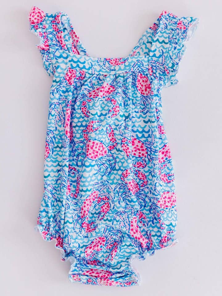Mila & Rose - Wholesale Bodysuit (Non-Footed) - Baby - Crab Walk Ruffle Cross Back Romper