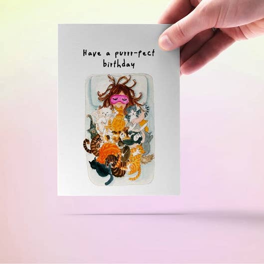 Liyana Studio - Venta al por mayor Tarjetas de cumpleaños - Crazy Cat Lady - Divertida tarjeta2