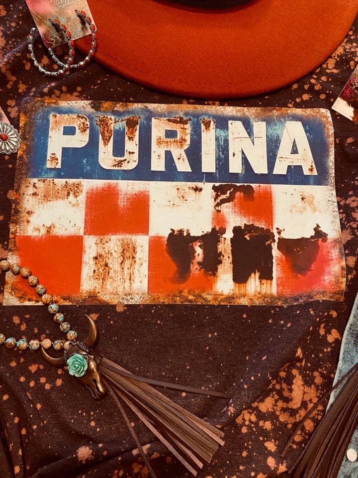 Southern Fashion - Wholesale Screen printed t-shirt – Women′s - Purina - Distressed Western Style Tshirt3