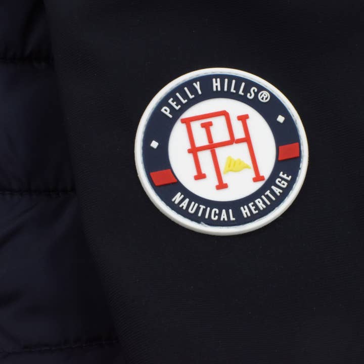 PELLY HILLS - Wholesale Puffer Jacket - Men's - Nautical heritage bi-material down jacket in navy blue4