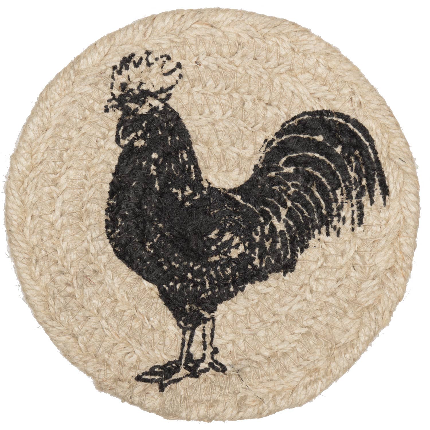 VHC Brands - Wholesale Coasters - Sawyer Mill Charcoal Poultry Jute Coaster Set of 62
