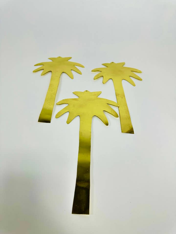 Wall decoration palm tree golden brass for wholesale by Mikwi