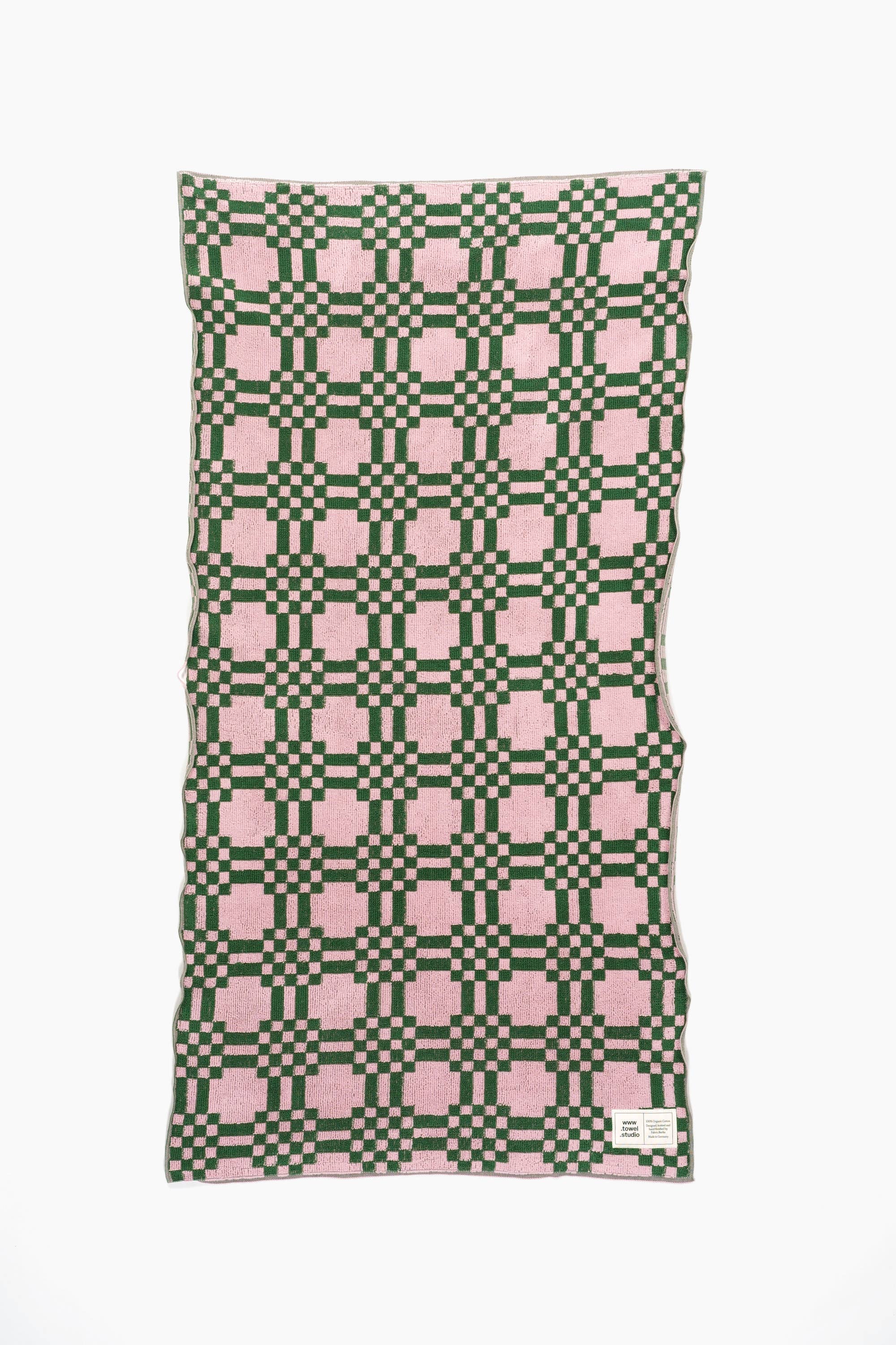 towel.studio - Venta al por mayor Juegos de toallas - Set de 4 toallas de baño tejidas con patrón geométrico | 4 colores, 1 unidad cada uno1