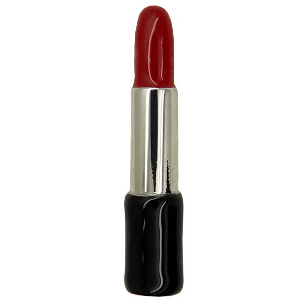 3d lipstick pin red silver for wholesale by Godert Amsterdam