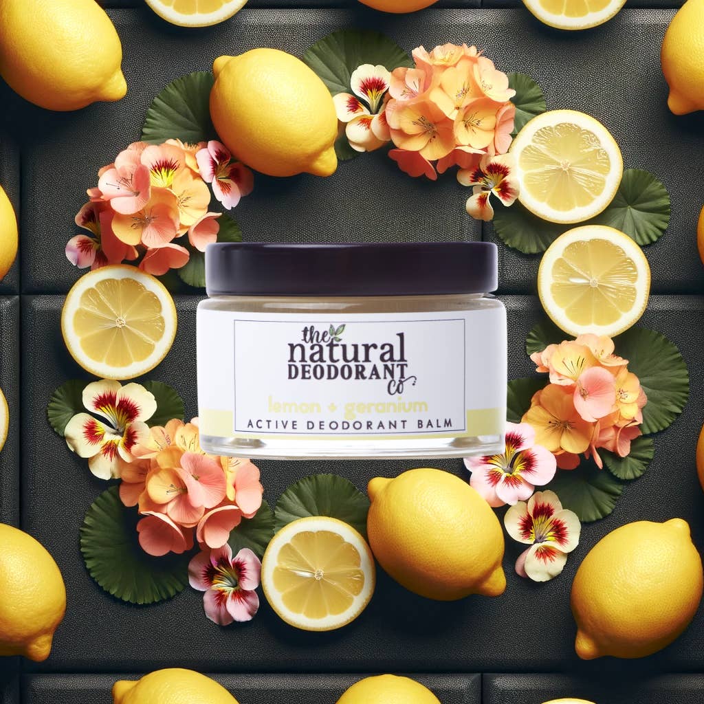 The Natural Deodorant Co. - Wholesale Deodorant - Unisex - Active Deodorant Balm Lemon + Geranium 55g5